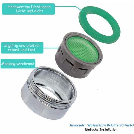 Set da 10 M24 Diffusore Aria per Rubinetto con Filtro ABS e Chiave Mistura (1/3)