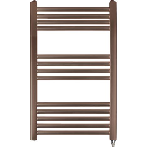JTP Vos Electric Towel Rail with Standard Heating Element 800mm H x 500mm W - Brushed Bronze (1/2)