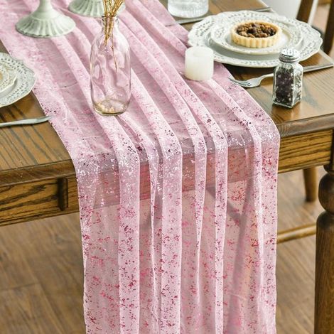 Striscia da tavolo trasparente con lamina glitterata 75 x 300 cm Decorazione per tavolo da cucina e da pranzo Decorazione per vacanze, feste e compleanni (per de (1/5)