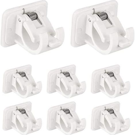 (Comme indiqué)Support de Tringle à Rideau - Noname - 8 Pcs - Fixations sans Perçage - Plastique ABS - 7.5x7 cm (1/4)