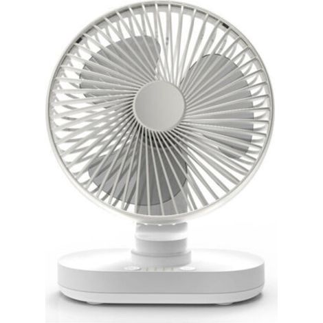Ventilateur de bureau USB rechargeable, compact et silencieux avec oscillation automatique, 4 vitesses réglables – idéal pour bureau, chambre ou espace restreint (1/4)