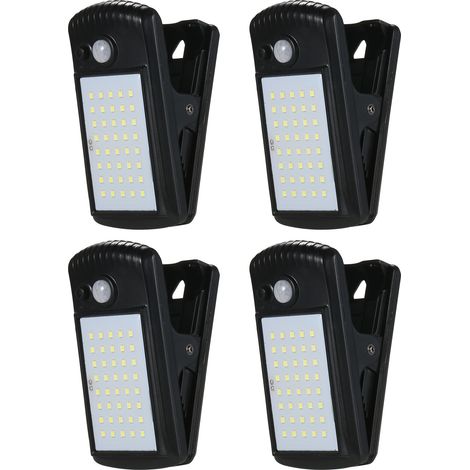 40 LED-Solarleuchten für den Außenbereich mit Bewegungsmelder und wasserdichter IP65-Klemme für Zaun, Terrasse, Wand, Garage und Patio