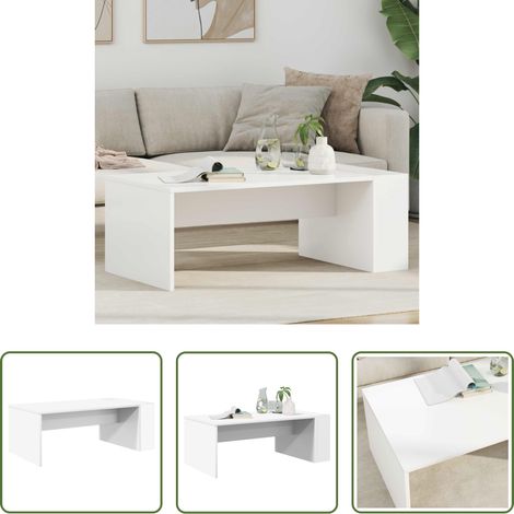 Wohnzimmermöbel - Couchtisch Weiß 95 x 50 x 34 cm Holzwerkstoff (1/5)