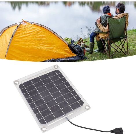 10-W-Solarpanel mit USB-Ausgang, transparentes Design, doppelseitig, für die Stromerzeugung im Freien und auf Reisen. (1/5)