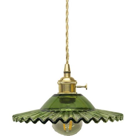E27 Industrielle Vintage Verre Suspensions Luminaire Retro Plafonnier Luminaire Verre Retro Suspensions Luminaires Industrielle Eclairage de Plafond Suspensions Plafonniers Luminaire(Verre vert sans s (1/4)