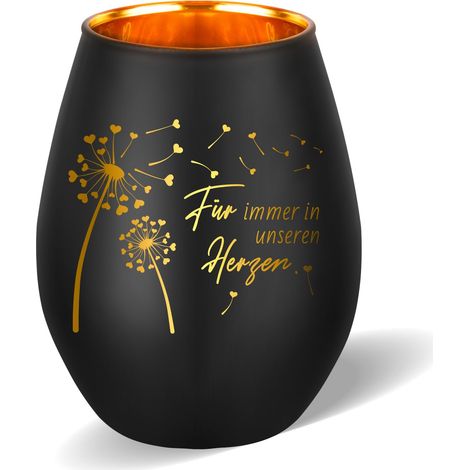Photophore avec gravure « Für immer » dans notre bougie de condoléances en forme de cœur - Cadeau pour les funérailles - Photophore décoratif - Cadeau de condoléances pour les survivants (1/5)