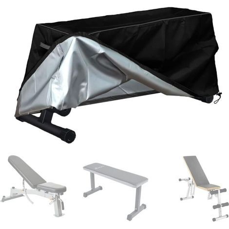 Weight bench cover with drawstring bottom, made of waterproof 420D Oxford fabric, sturdy and adjustable, for exercise, for indoor and outdoor fitness equipment (1/5)