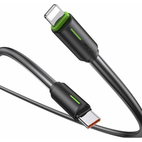 Usams USB-C/Lightning-Kabel 1m SJ73530W schwarz/schwarz YU Serie SJ735USB01 (US-SJ735) (1/4)