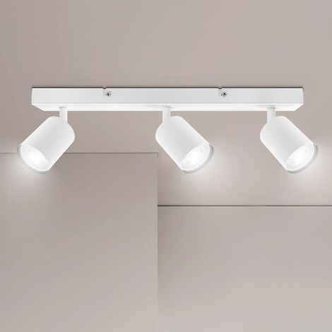 GU10 Ceiling Spotlight, 3 Spot White Ceiling Light, Adjustable Spotlight, Modern Ceiling Light Fixture, Indoor LED Ceiling Light for Kitchen, Bedroom, Living Room, Comes Without Bulbs (1/5)
