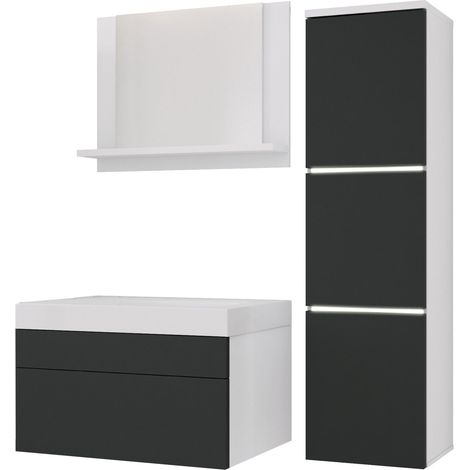 Set di mobili da bagno, Bianco Opaco (1/5)