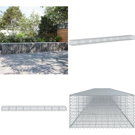 vidaXL Panier gabion avec couvercle 900x100x50 cm fer galvanisé (1/5)