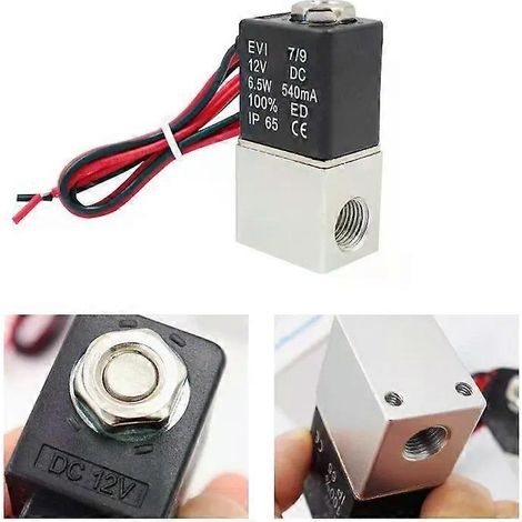 Für Kompressorventil 1/4" (normalerweise geschlossen), pneumatisches Aluminium-Magnetventil, 12 V/24 V Spannung, für Luft, Wasser und Öl - JXLGV (1/4)