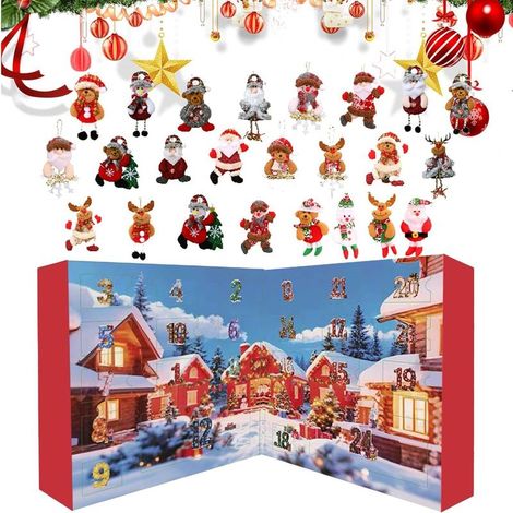 Calendrier De L'Avent Compte À Rebours Avec Ornements De Sapin De Noël - 24 Jours D Avent 2025 Décor De Noël En Peluche - Pour Intérieur Sapin De Fenêtre Mur Chambre (1/5)