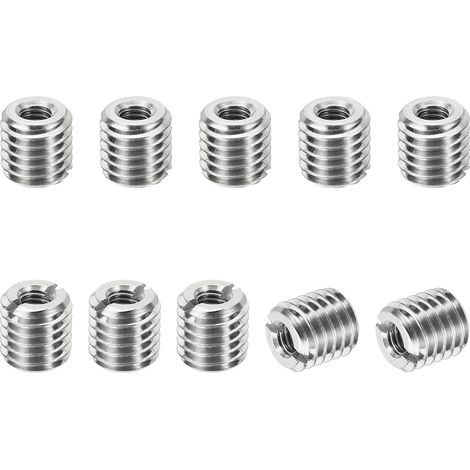 Filetage Adaptateurs Manchon Réduction Écrou Insert Fileté, 10 pcs M101.5 Mâle à M50.8 Femelle Réparation Insérer Écrou Vis Réducteur Conversion Inox Acier Fixation 10mm (1/5)