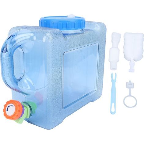 Ortviai Réservoir d’eau vertical 5 L pour camping-car – PC alimentaire transparent avec robinet (1/5)