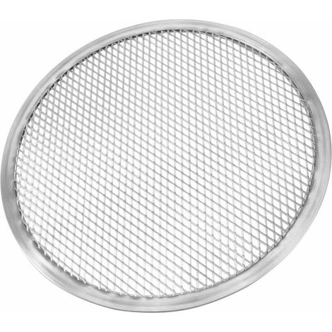 Plaque à Pizza Ronde en Aluminium 33 cm, Plateau de Cuisson Argenté pour Four (1/5)