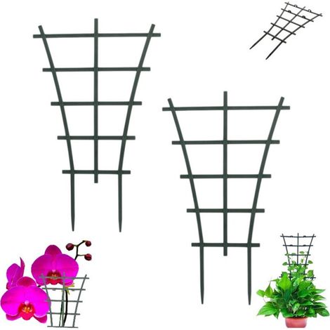 2 pièces - Treillis pour plantes - Support pour plantes - Treillis d'extérieur - Pot de balcon - Poteau de fixation - Petite pergola d'extérieur - Support pour plantes d'intérieur (1/4)