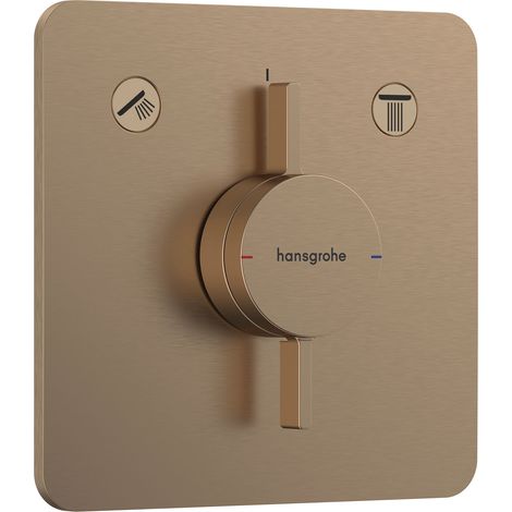 Hansgrohe DuoTurn Q - Grifo empotrado para 2 aparatos, bronce cepillado 75414140 (1/3)