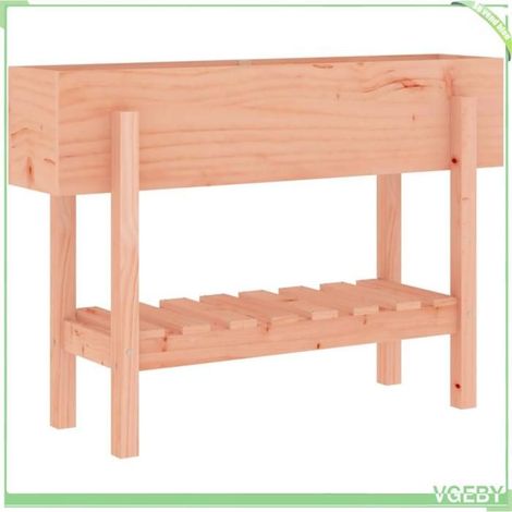 Lit surélevé de jardin - FAFEICY - 825245 - Bois Douglas massif - 101x30x69 cm - Avec étagère inférieure (1/5)