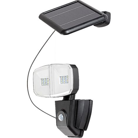 Lampe murale zlarin plastique noir LED 12W IP44 4000K L: 20cm B: 12cm H: 23cm avec capteur (1/5)