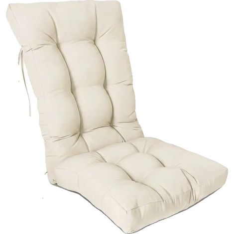 Cuscino per sedia a dondolo, impermeabile, sfoderabile e lavabile, BIANCO (1/2)