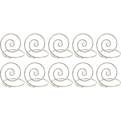 10Pcs Table Number Holder Round Metal Cute Appearance Easy Clean Iron Material Desktop Picture Clips Card Holder ClipsSilver (1/5)