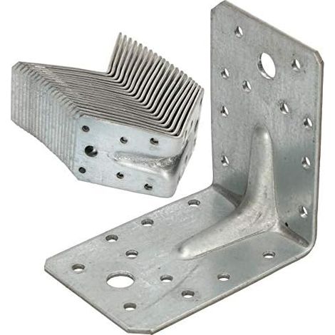 KOTARBAU® 12 Pièces Équerre De Fixation - Acier Galvanisé - 80 x 80 x 80 mm - Argent - Renfort D'Angle Métal - Équerre de Fixation Renforcée - 90 Degrés