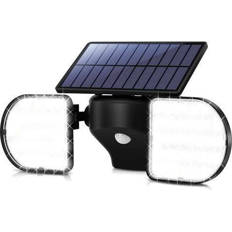 Projecteur Solaire - 56 LED - Détecteur De Mouvement PIR - Réglable À 360° - IP65 Étanche - Pour Jardin Garage Allée Porte D'Entrée - 1 Pièce