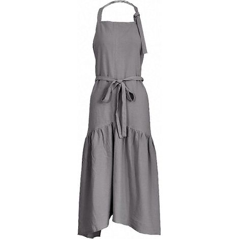 Verstellbare Schürze aus Baumwolle und Leinen für Damen – Schlichtes Schürzenkleid zum Kochen, Gärtnern und für Café-Arbeiten (1/5)
