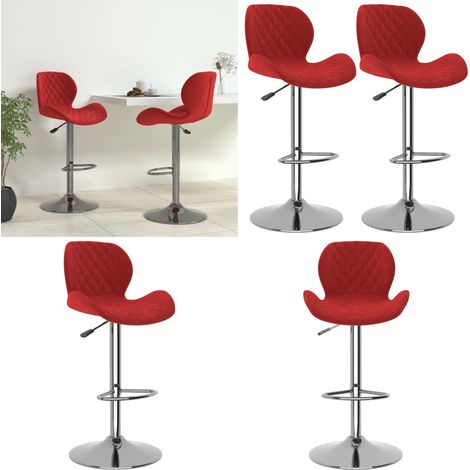 Tabourets de bar lot de 2 rouge bordeaux velours - Tabouret de bar en velours - Tabouret de bar pivotant (1/5)