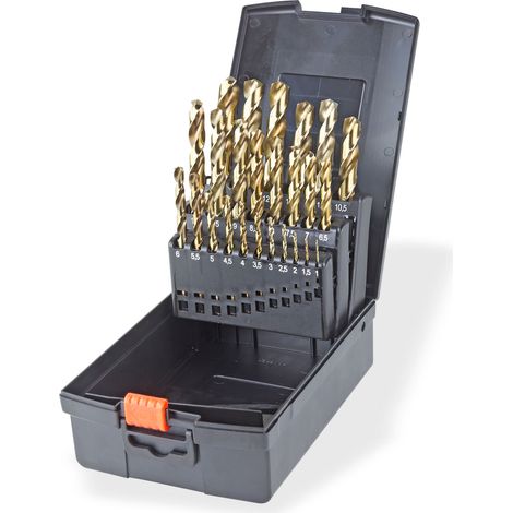 Dema – Coffret de forets HSS au cobalt 25 pièces – Pour perçage bois dur et métal – Résistance thermique élevée – Dimensions 200 x 115 x 55 mm