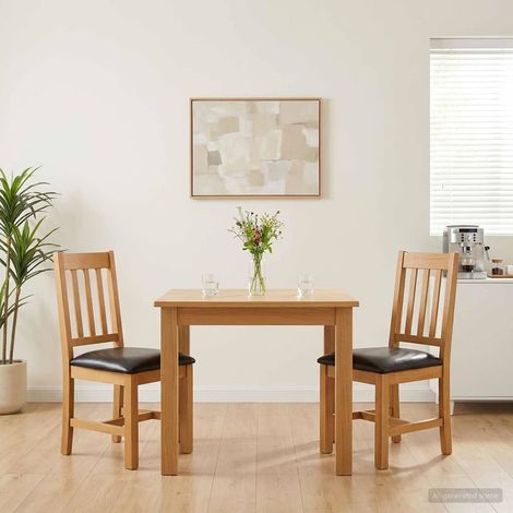 vidaXL Chaise de salle à manger VENLO 2 pcs Bois de chêne massif Noir (1/5)