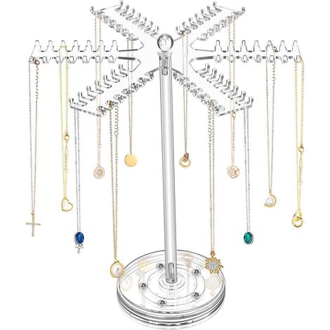 Porte collier en acrylique organisateur de bijoux rotatif (1/5)