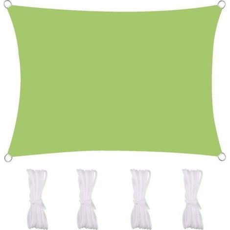 Vela ombreggiante Vissdlors, telo rettangolare per esterni, in tessuto Oxford resistente ai raggi UV e all'acqua, con corda, 23 m, verde. (1/5)