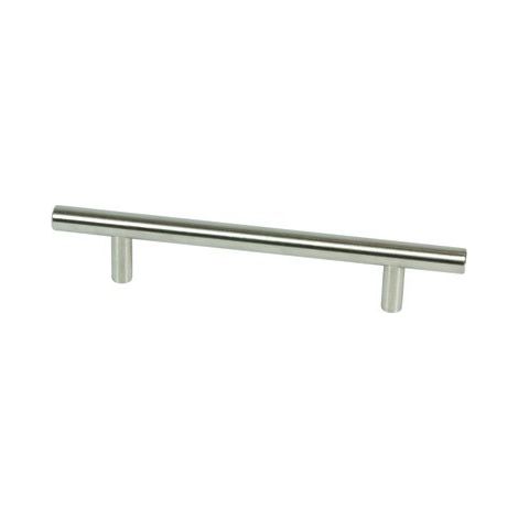 Poignee baton marechal diametre 12 mm pour porte ou tiroir de meuble-inox massif - Entraxe mm.192 - Long. mm.252 - Haut. mm.32 - Ø mm.12