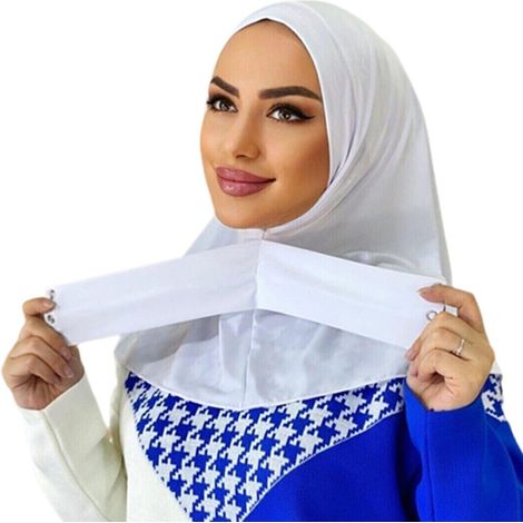 Chiffonschal für Damen, farbenfroher Schal, elastischer muslimischer Schal, atmungsaktiver Sonnenhut für den Sommer, warme Kapuze für den Winter (1/5)