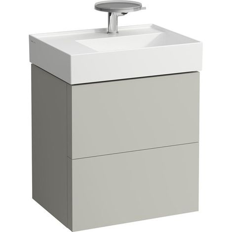Meuble sous-vasque KARTELL 600 x 580 x 450 mm, 2 tiroirs gris galet LAUFEN