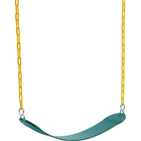2 sieges de balancoire chaines 168cm revetues mousquetons 136kg remplacement accessoire interieur exterieur vert (1/5)