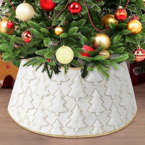 Décoration de sapin de Noël brodée, ornement de sapin rouge en peluche en forme de sapin, petite décoration de sapin de Noël en peluche