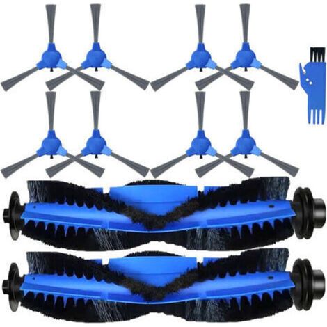 Kit di spazzole di ricambio per robot aspirapolvere Eufy 11S MAX/15CMAX/30CMAX/G30 EDGE/G10 HYBRID, composto da 2 spazzole principali e 8 spazzole laterali. (1/4)