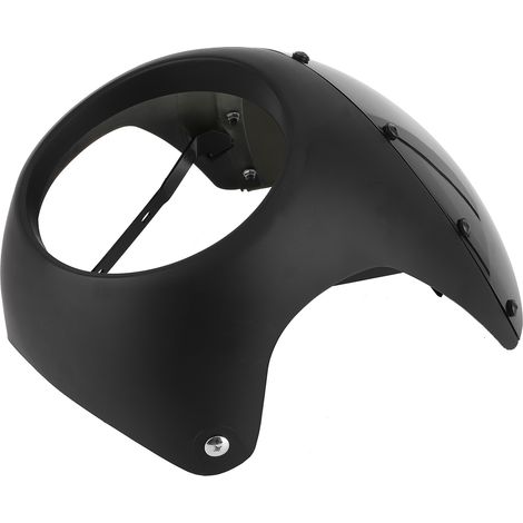 Déflecteur de vent universel 7 pouces pour phare de moto (fumé noir, verre noir) (1/5)
