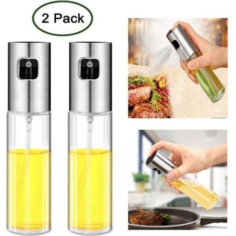 Set Huile et Vinaigre Vaporisateur - Cuisine - 2 Pièces - 100ml - Verre - Portable