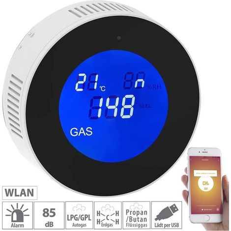 Vernetzter Mehrgasdetektor – 85 dB Alarm – Netzbetrieb – Smartphone-Benachrichtigungen für optimale Sicherheit (1/4)