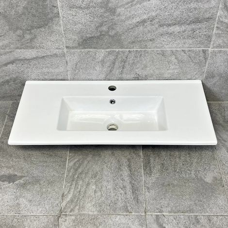 810mm x 365mm Ceramic Bathroom Furniture Sink Vanity Basin Rectangular (1/2)