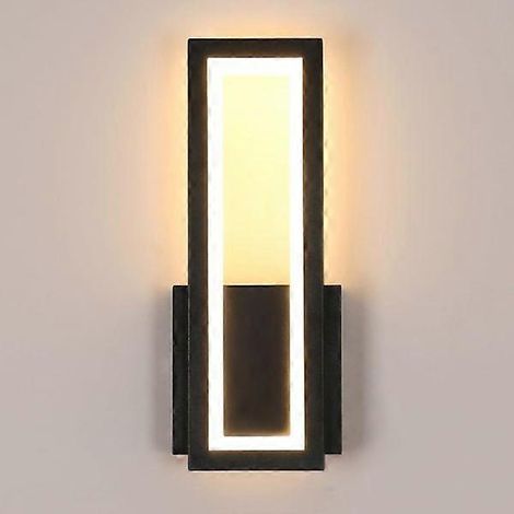Elegante und moderne 27-W-LED-Wandleuchte für den Innenbereich, aus Acryl, 3-farbige Hintergrundbeleuchtung, 32/50 cm, schwarz. (1/5)