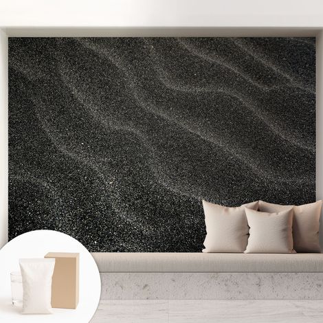 Papier peint intissé mural avec imprimé motifs décoratifs - style contemporain - Colle incluse gratuite Vagues de sable 208x146 cm (1/5)