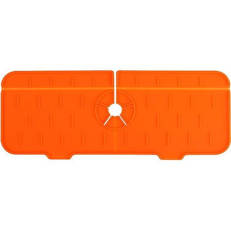 tapis D'gouttage Pour Poigne De Robinet (orange), Tapis De Robinet En Silicone Pour Vier, Tapis De Schage, Cuisine, Salle De Bain, Salle Manger T (1/4)