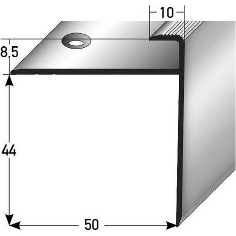 Einschubprofil "Chandler", mit langer Nase für Laminat, 8,5 mm Einfasshöhe, Aluminium eloxiert, gebohrt-goldfarbig-1000