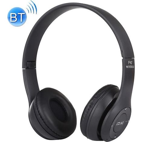 Casque Bluetooth pliable sans fil, jack 3,5 mm, lecteur MP3 et radio FM, casque stéréo pour musique et appels (1/5)
