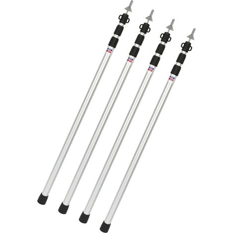 Jiubiaz 4 pezzi pali telescopici per tenda 88–234 cm, altezza regolabile e collegamento fluido per gazebo